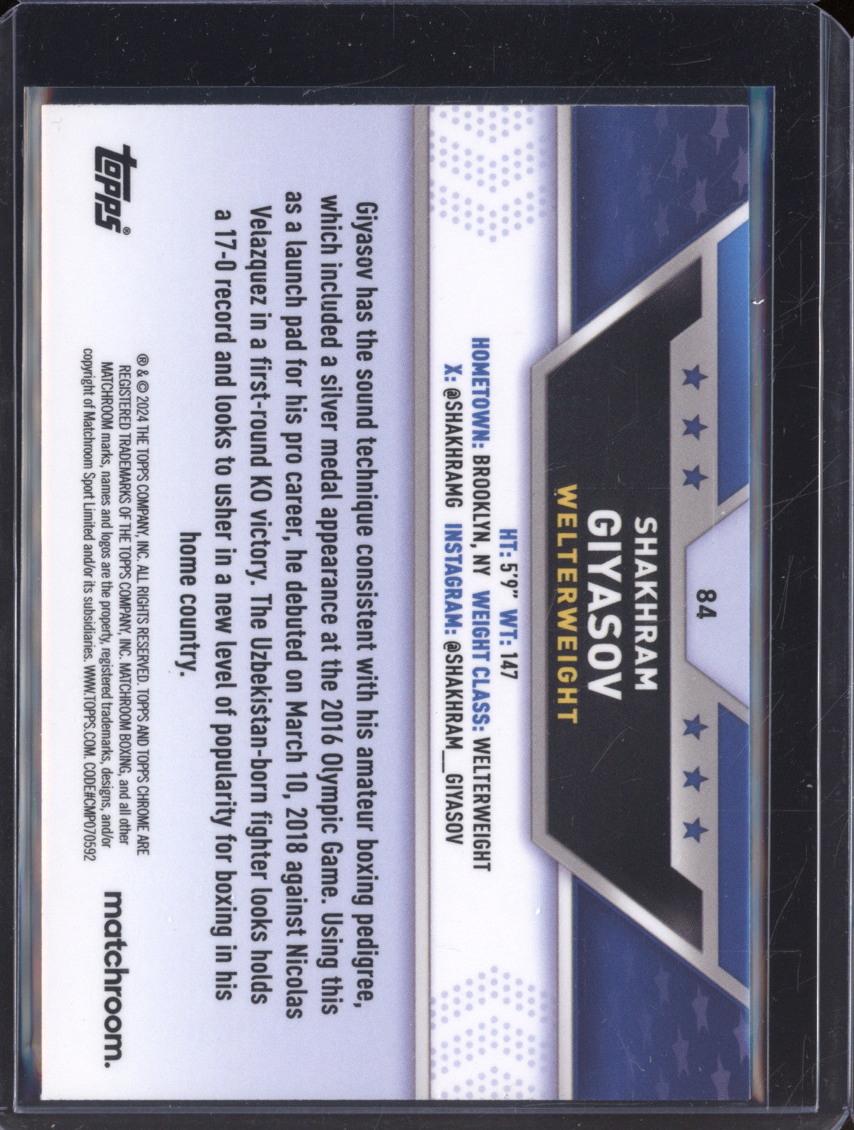 Shakhram Giyasov 2024-25 Topps Boxing Chrome 84 Green 72/99