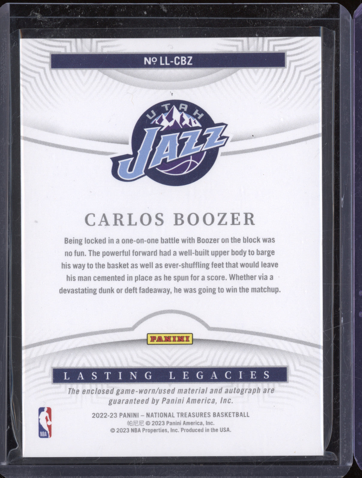 Carlos Boozer  Panini National Treasures LL-CBZ Lasting Legacies Patch Auto /9