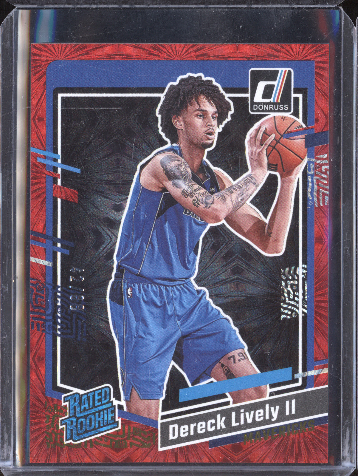 Dereck Lively II 2023-24 Panini Donruss 233 Fireworks Red RC 42/88