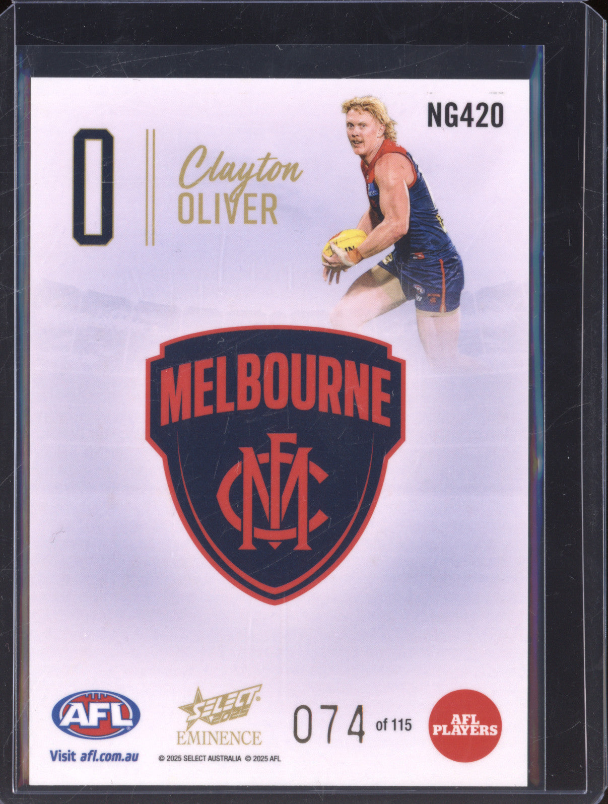 2025 AFL Select Eminence Nameplate NG420 Clayton Oliver 074/115