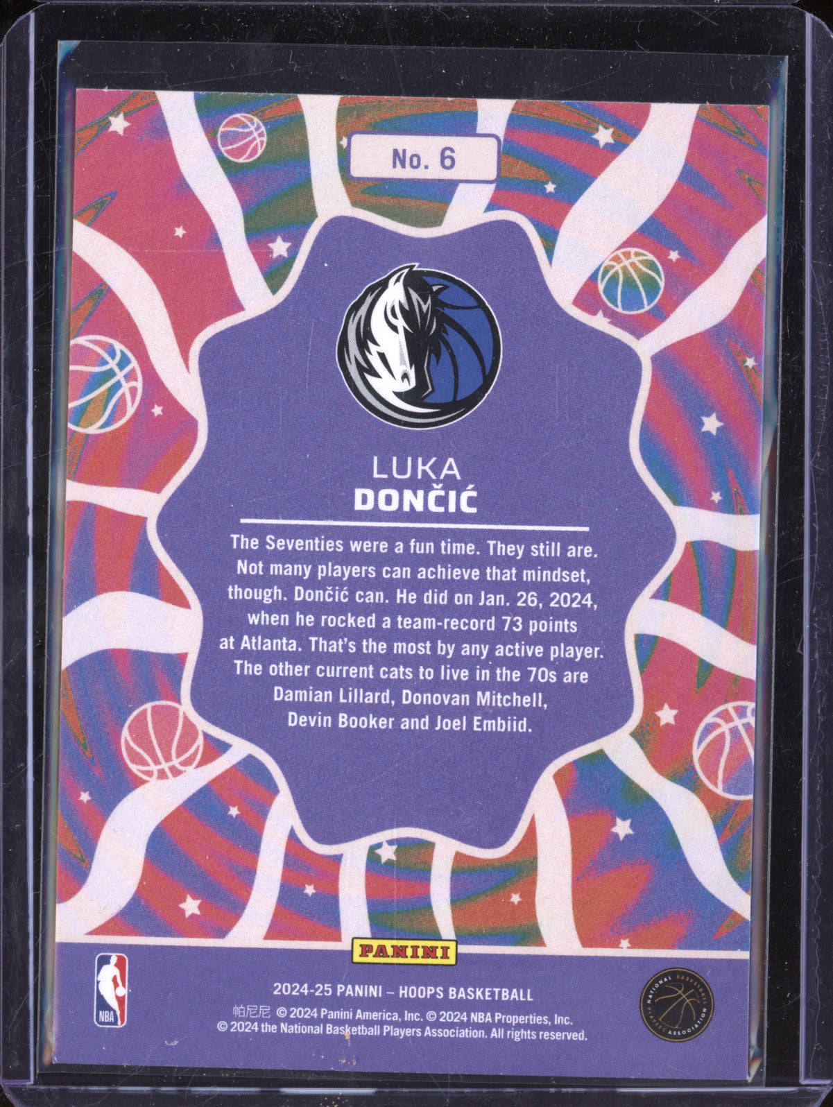 Luka Doncic 2024-25 Panini Hoops 6 Funkadelic