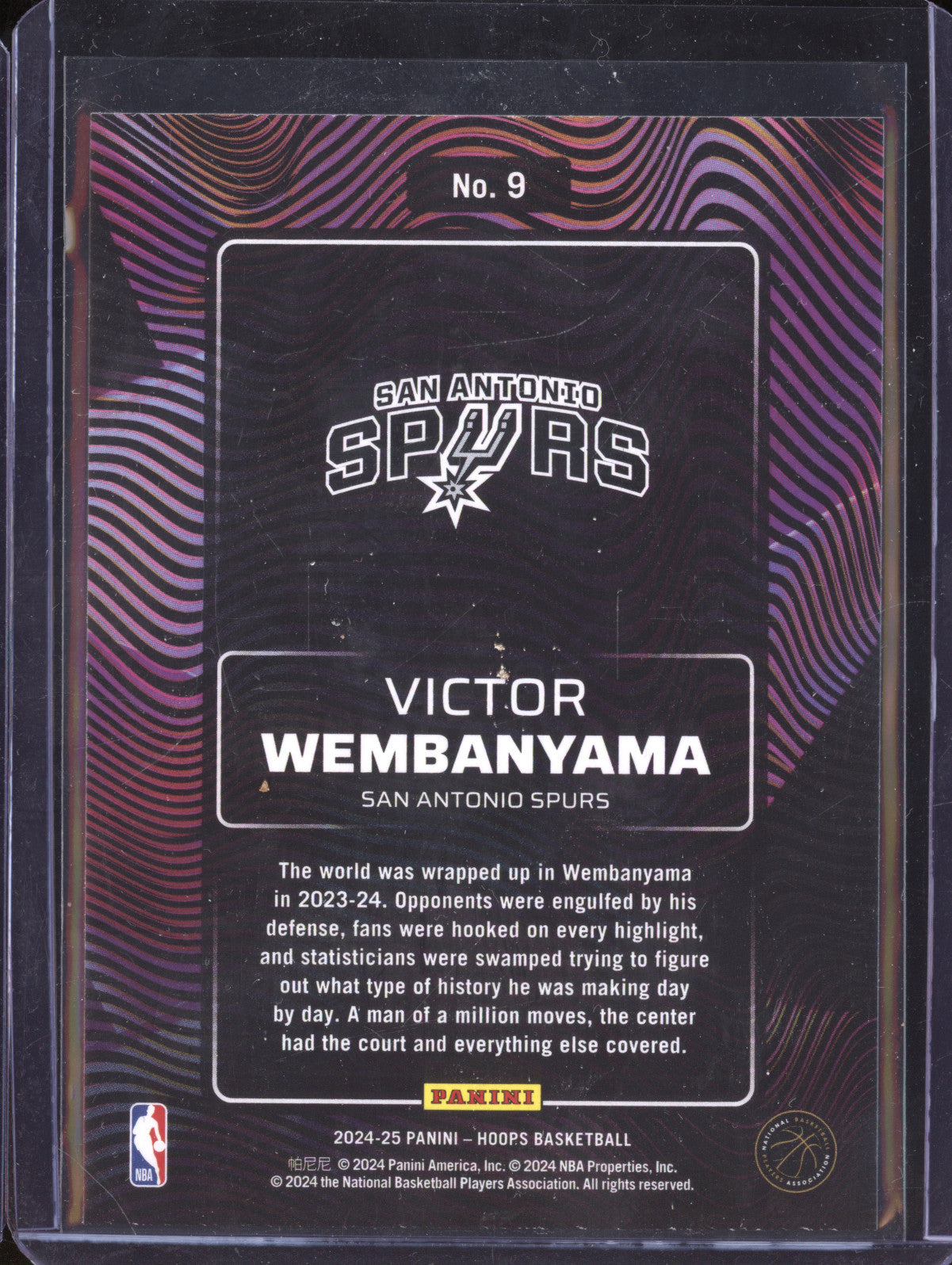 Victor Wembanyama 2024-25 Panini Hoops 9 Hipnotized