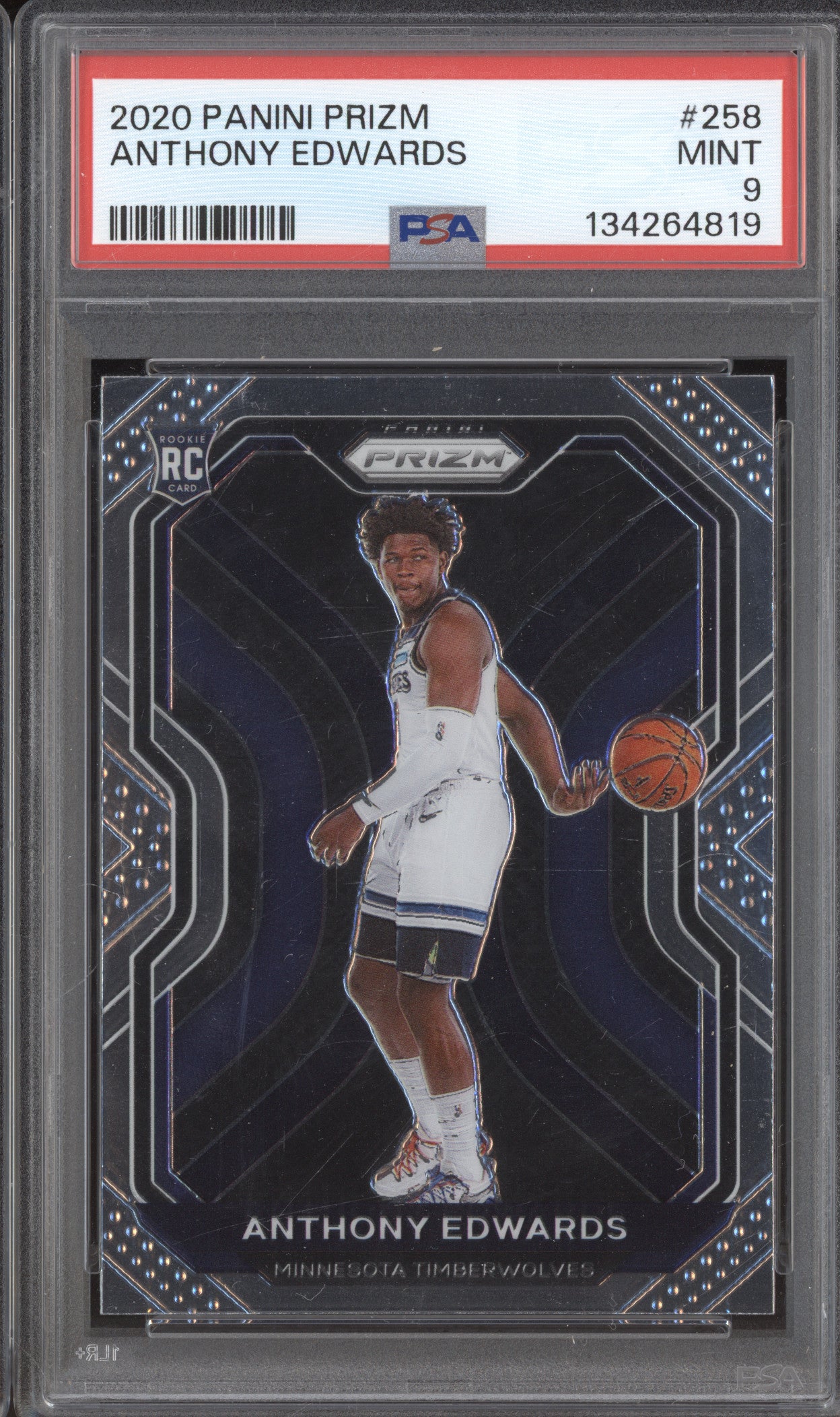 2020-21 Panini Prizm 258 Anthony Edwards Base RC PSA 9