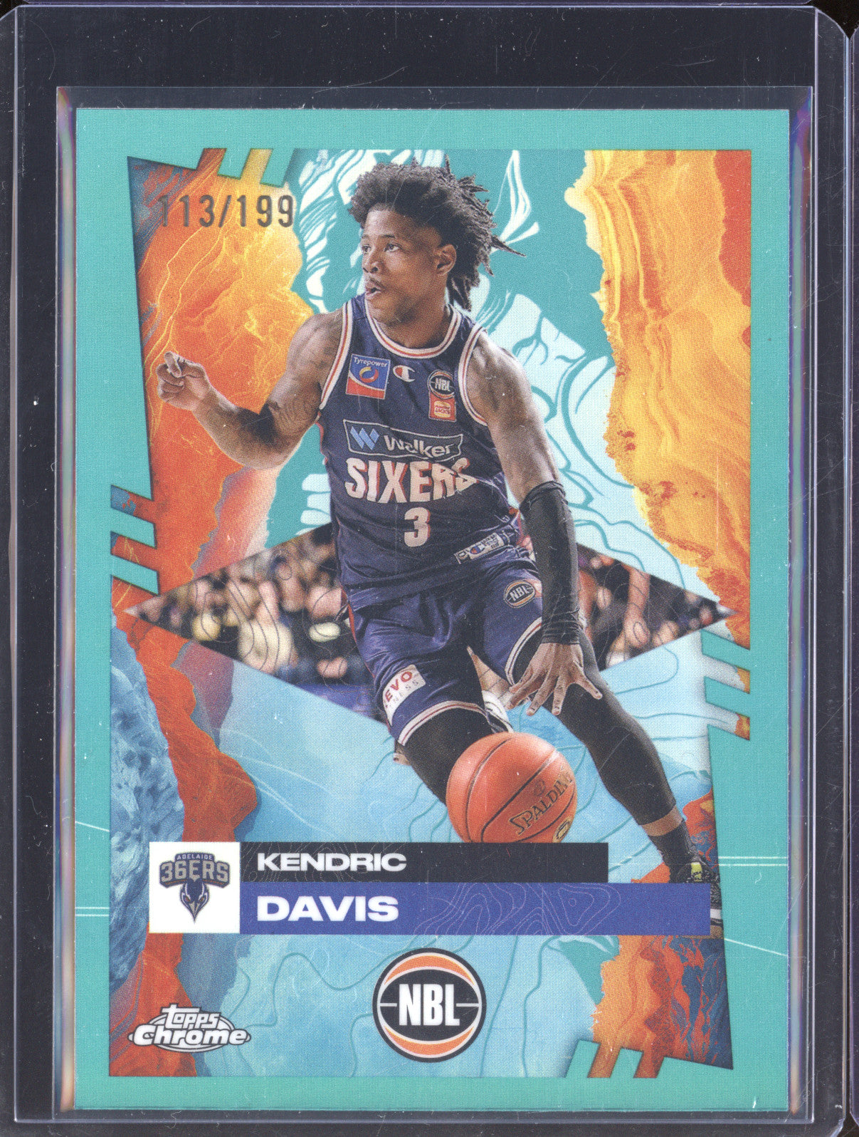Kendric Davis 2024 Topps Chrome NBL 6 Aqua Refractor 113/199