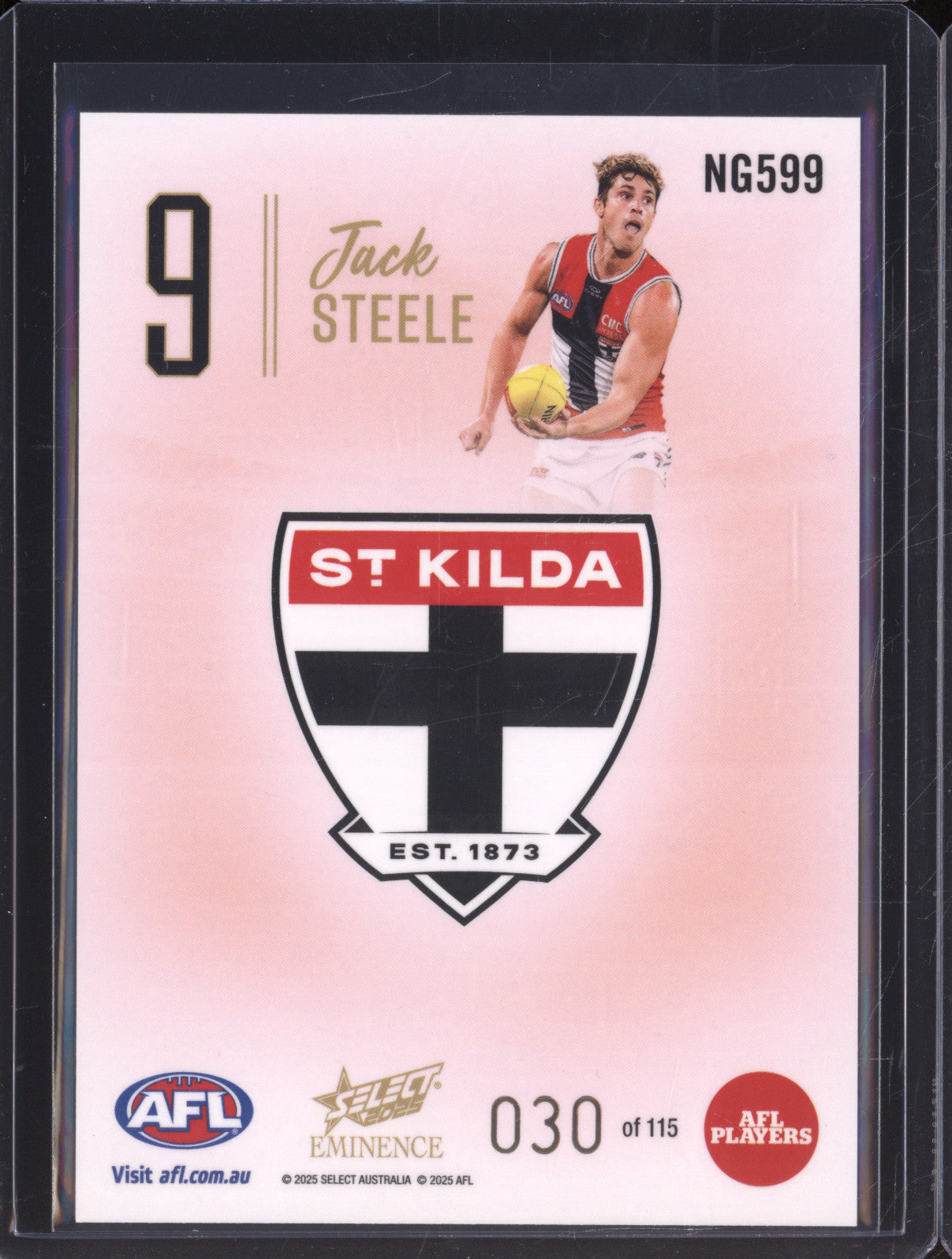 2025 AFL Select Eminence Nameplate NG599 Jack Steele 030/115