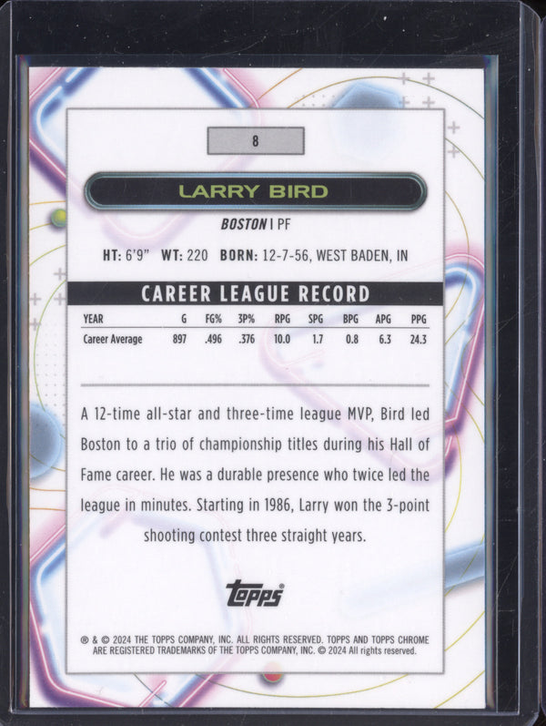 Larry Bird 2023-24 Topps Cosmic Chrome 8 White Hole Refractor