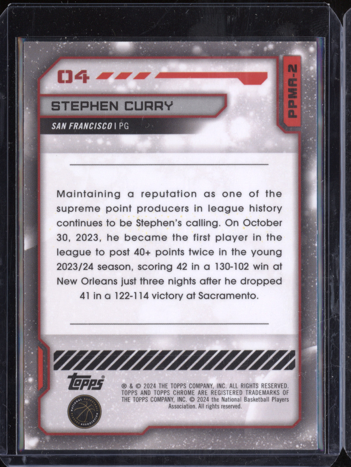 Stephen Curry 2023-24 Topps Cosmic Chrome PPMA-2 Planetary Pursuit Mars
