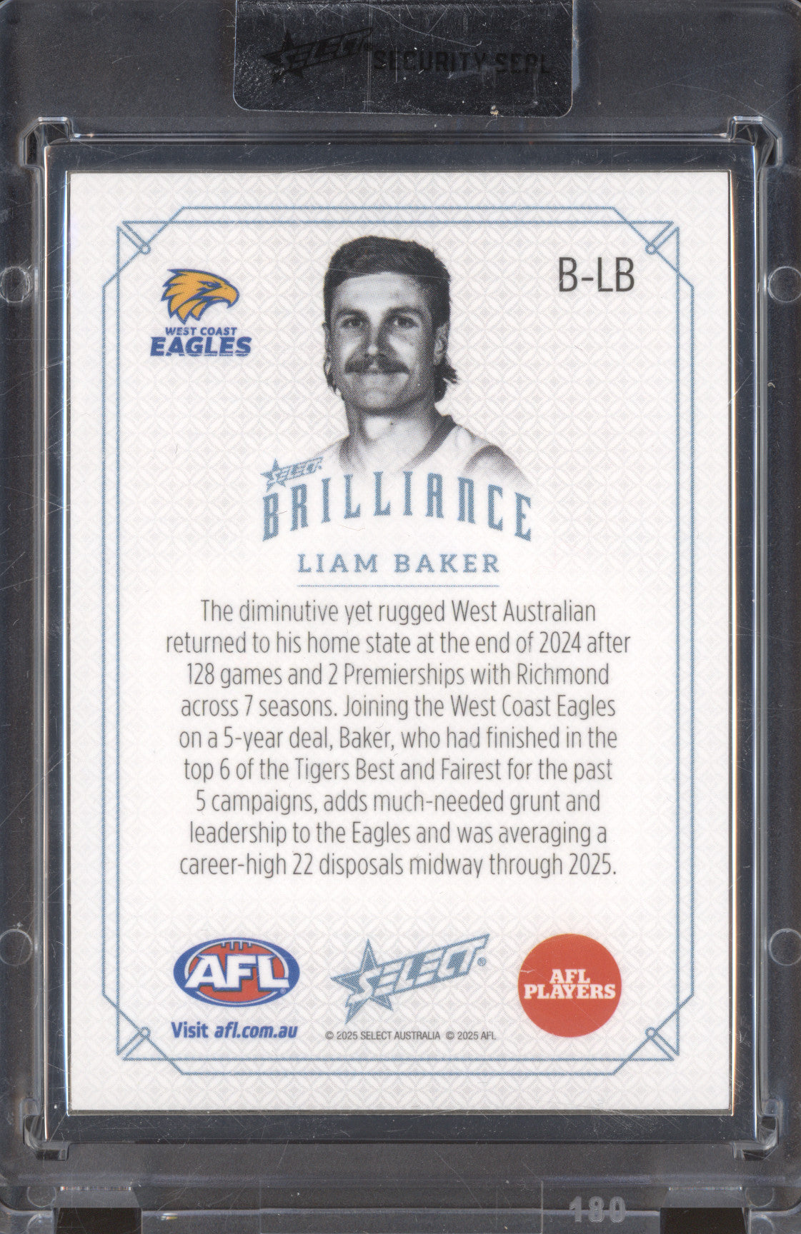 Liam Baker 2025 Select Brilliance B-LB Silver 28/50