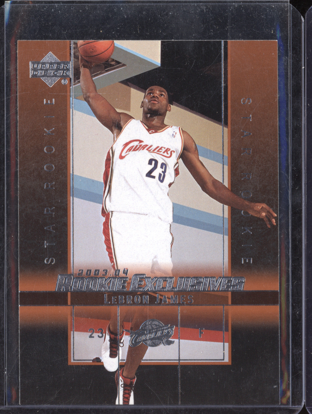 LeBron James 2003-04 Upper Deck Rookie Exclusives 1 Star Rookie RC