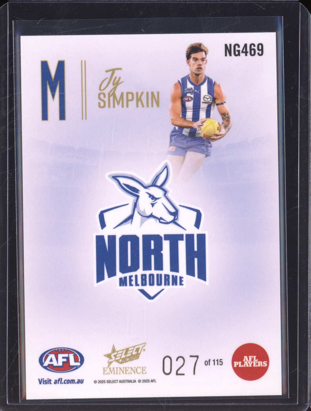 2025 AFL Select Eminence Nameplate NG469 Jy Simpkin 027/115