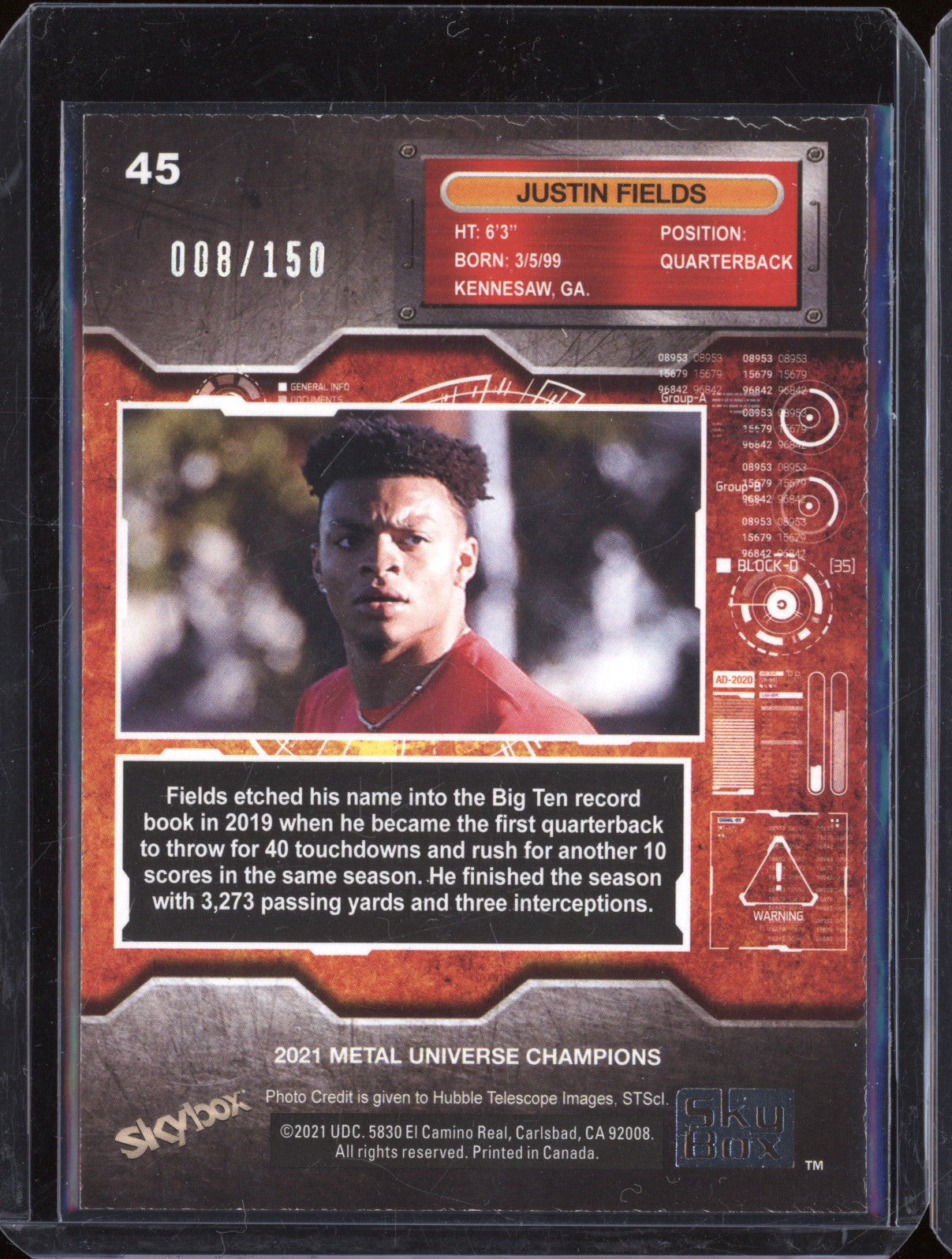 Justin Fields 2021 Skybox Universe Champions 45 Red Precious Metal Gems 008/150