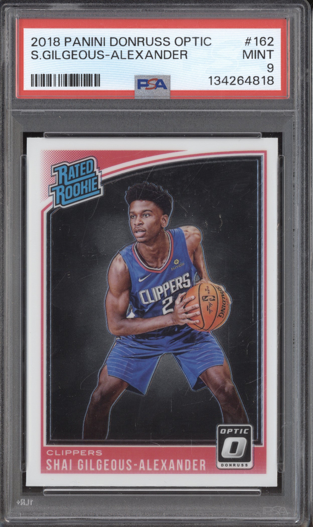 2018-19 Panini Donruss Optic 162 Shai Gilgeous-Alexander RC PSA 9