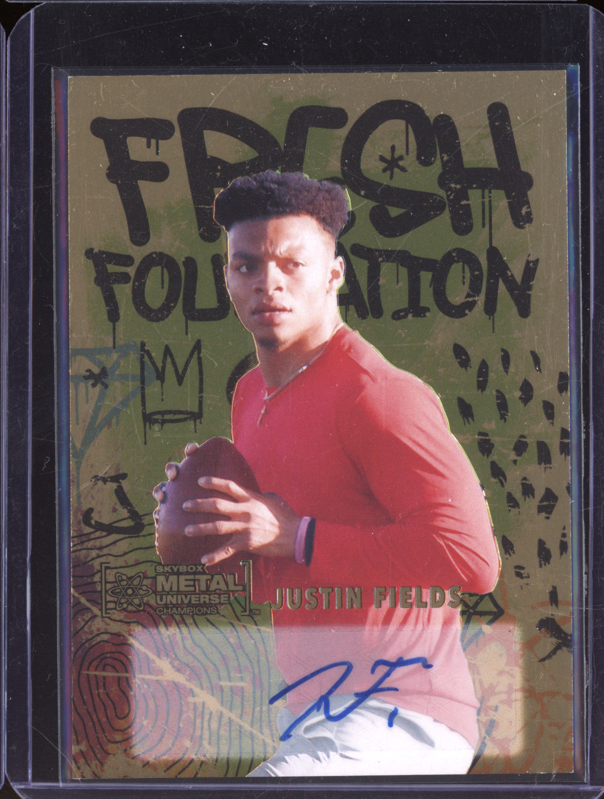 Justin Fields 2021 Skybox Universe Champions FF35 Fresh Foundation Gold Auto /10