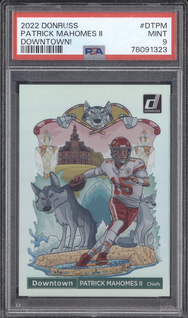 Patrick Mahomes II 2022 Panini Donruss DT-PM Downtown! PSA 9