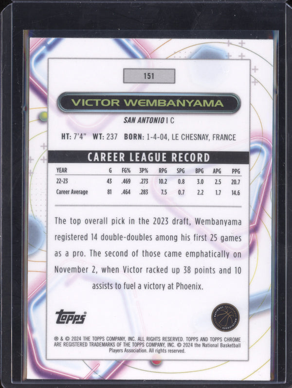 Victor Wembanyama 2023-24 Topps Cosmic Chrome 151 RC