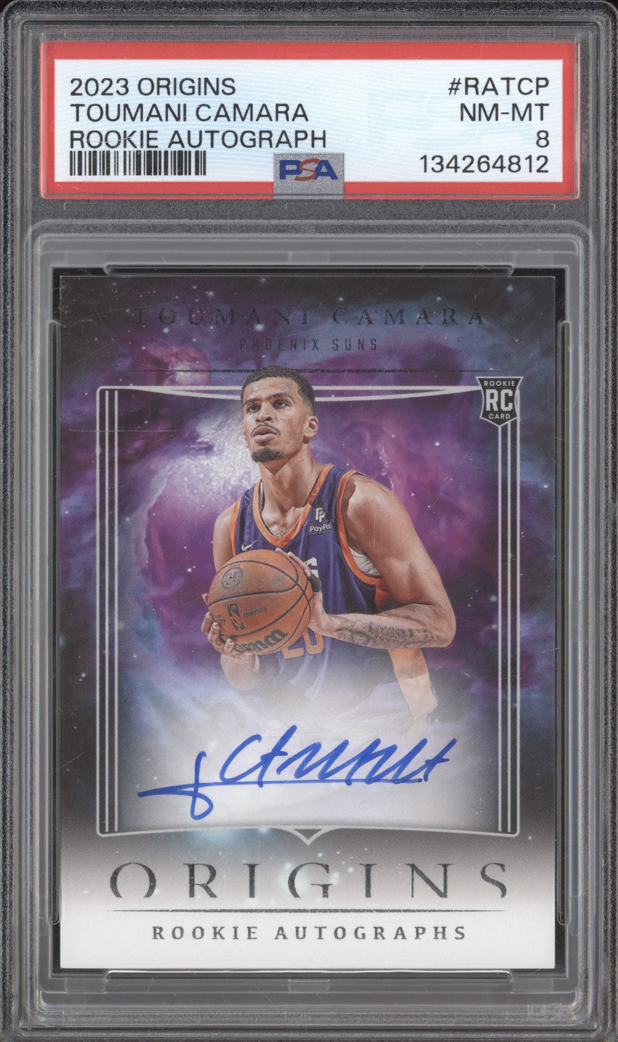 2023 Panini Origins #RATCP Toumani Camara Rookie Autographs RC PSA 8