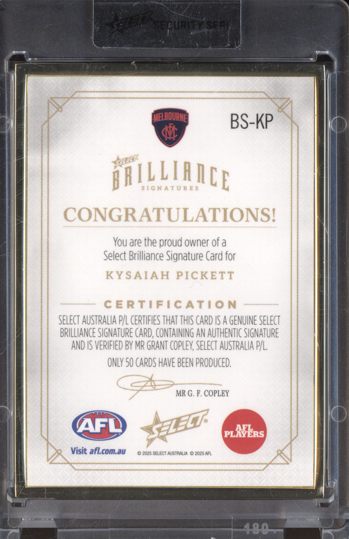 Kysaiah Pickett 2025 Select Brilliance BS-KP Signature 35/50