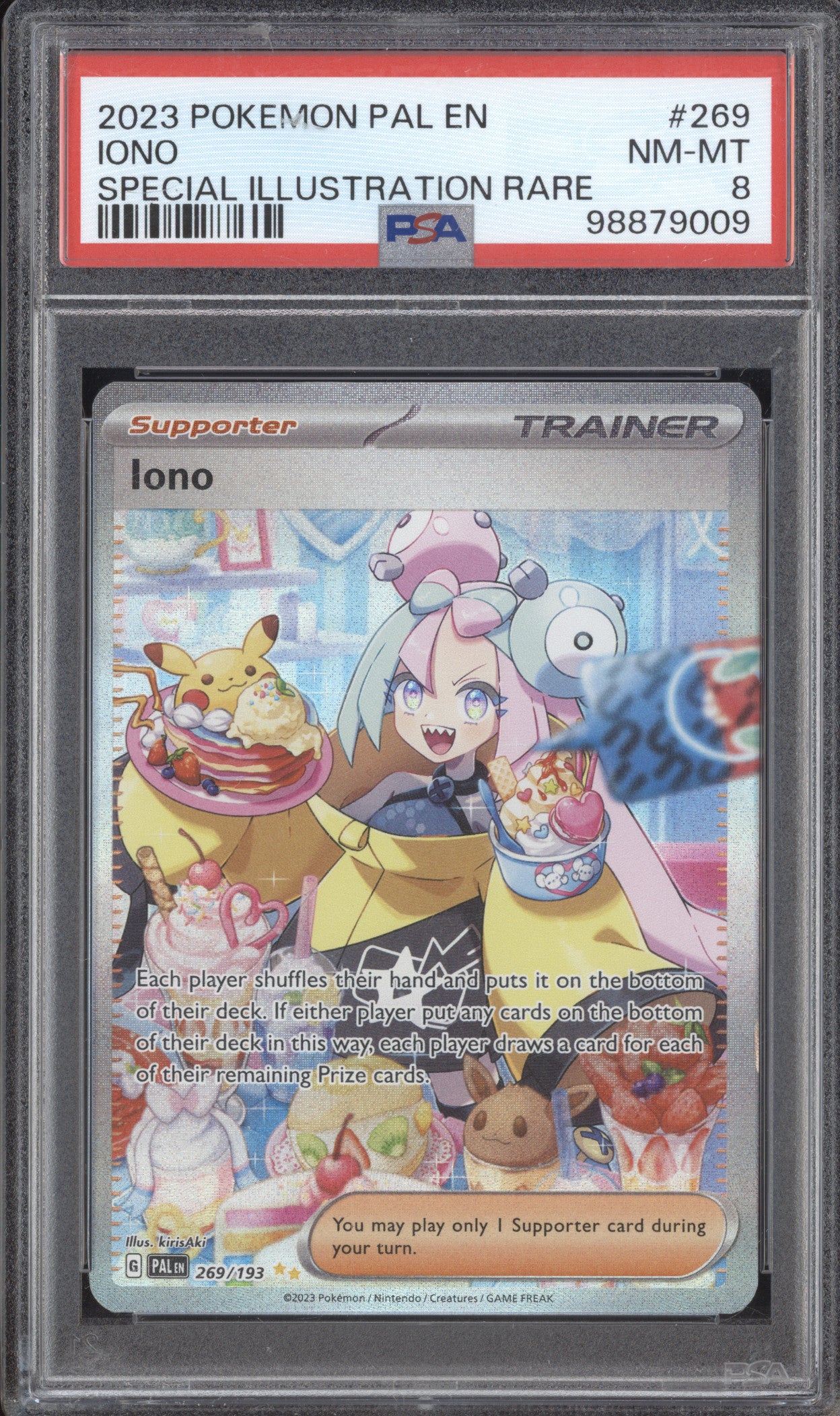 Iono 2023 Pokemon Paldea Evolved 269/193 Special Illustration Rare PSA 8