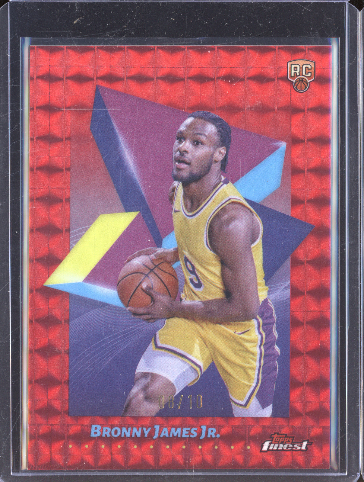 Bronny James Jr. 2024-25 Topps Finest 43 Red Geometric RC 8/10