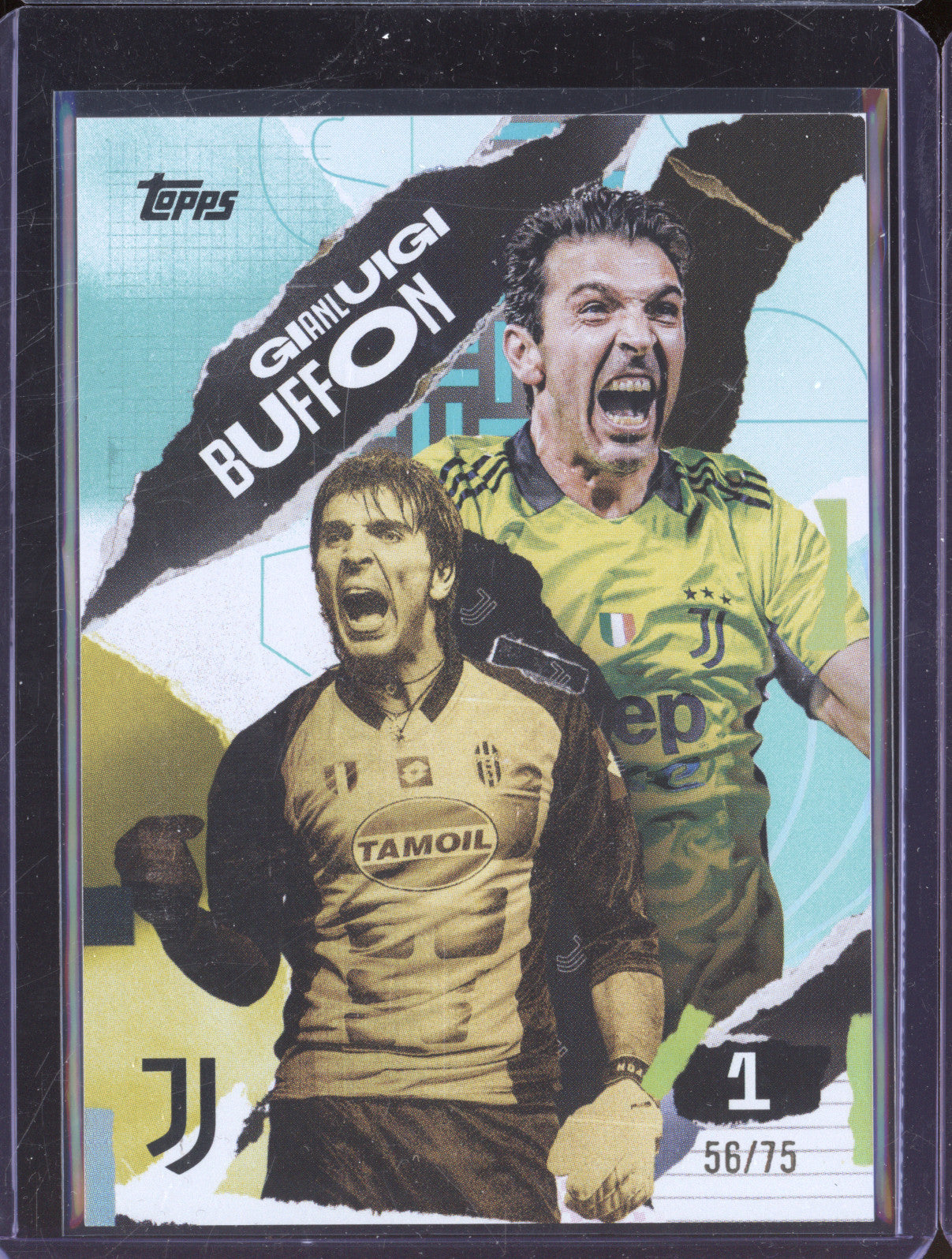 Gianluigi Buffon 2024-25 Topps Team Set Juventus FC 36 First Game Aqua 58/75