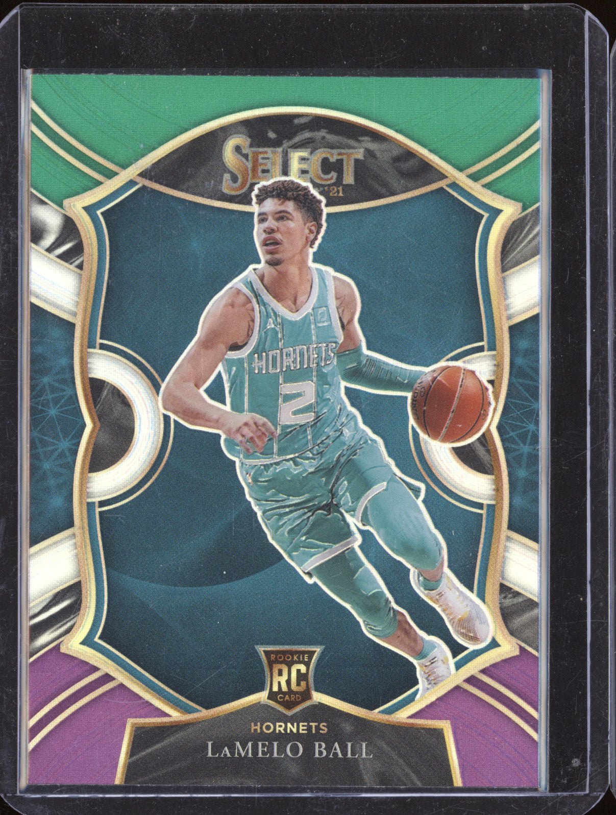 2020 Panini Select 63 LaMelo Ball Green White Purple Prizm RC