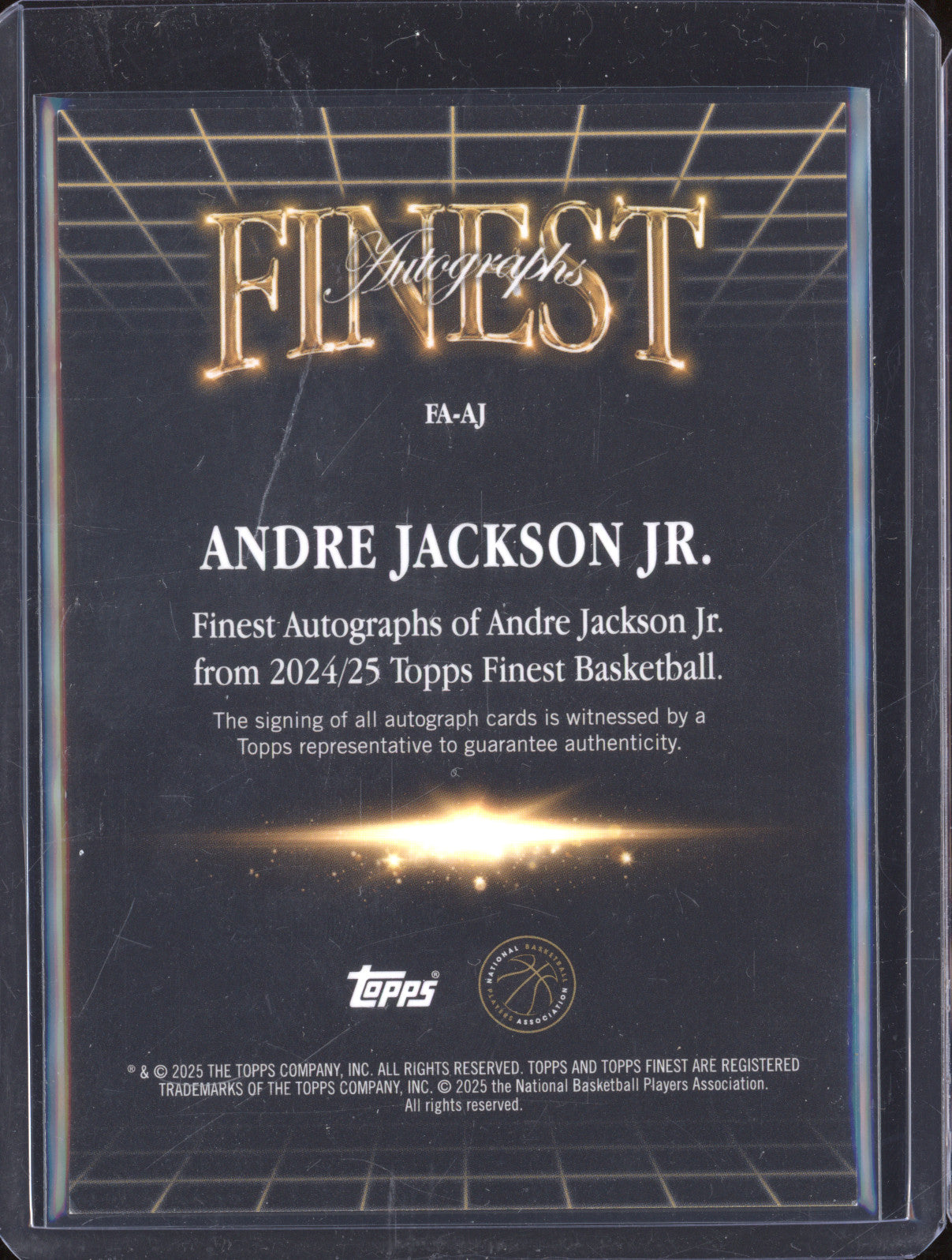 Andre Jackson Jr 2024-25 Topps Finest FA-AJ Finest Auto Red Geometric 5/5