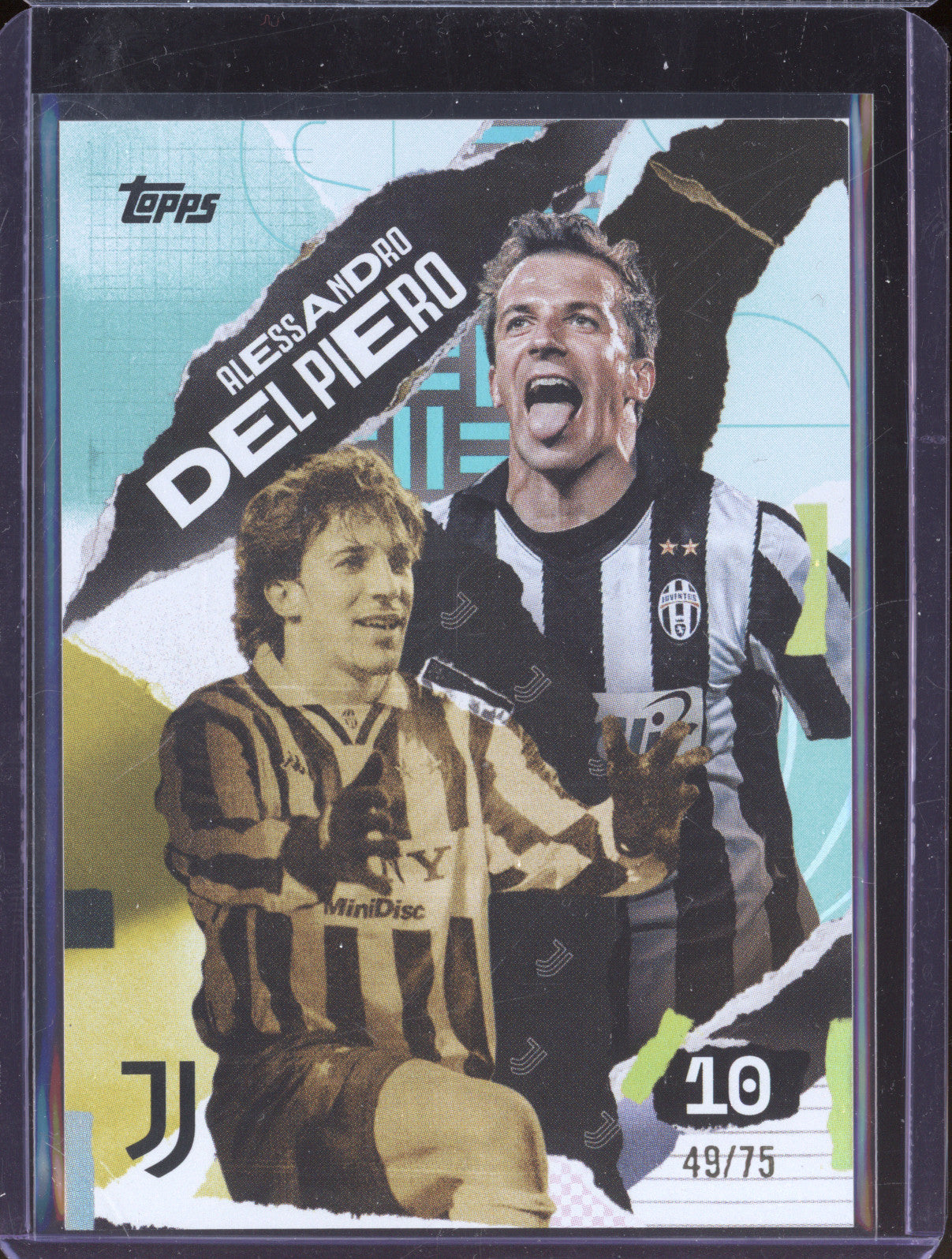 Alessandro Del Piero 2024-25 Topps Team Set Juventus FC 44 First Goal Aqua 49/75