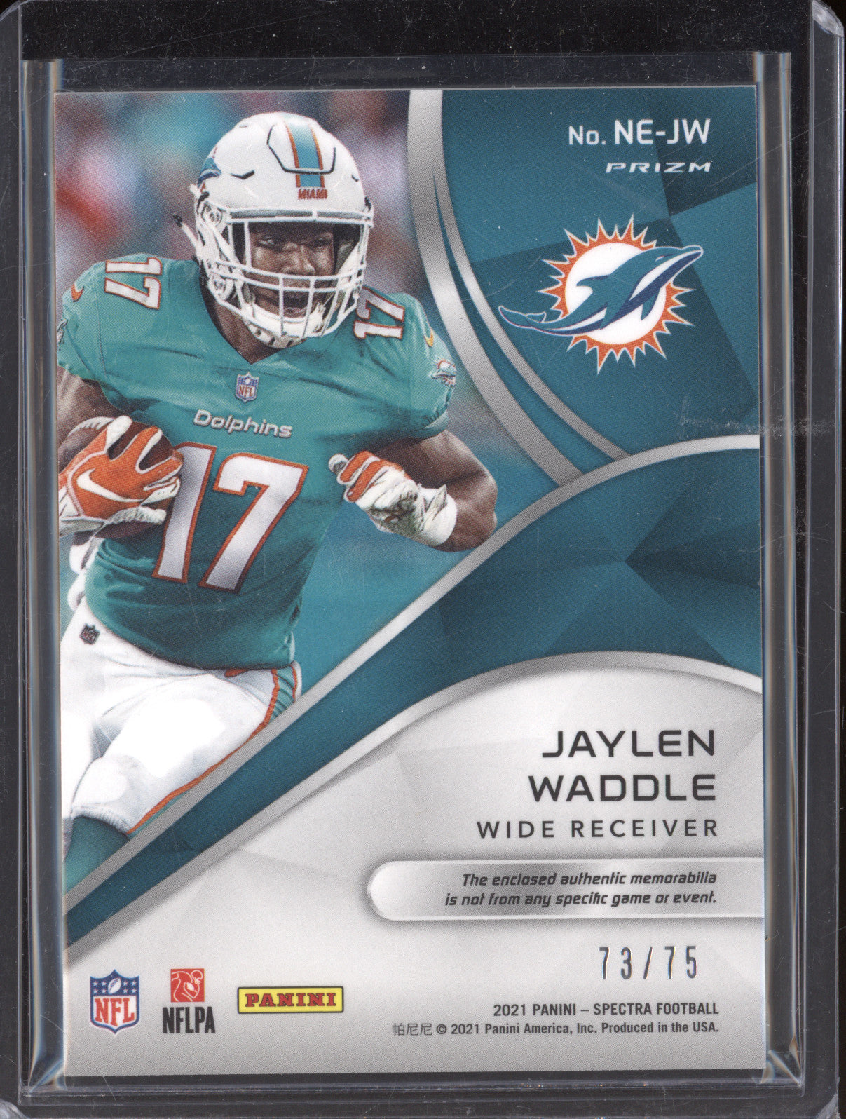 2021 Panini Spectra Football Jayden Waddle Next Era /75