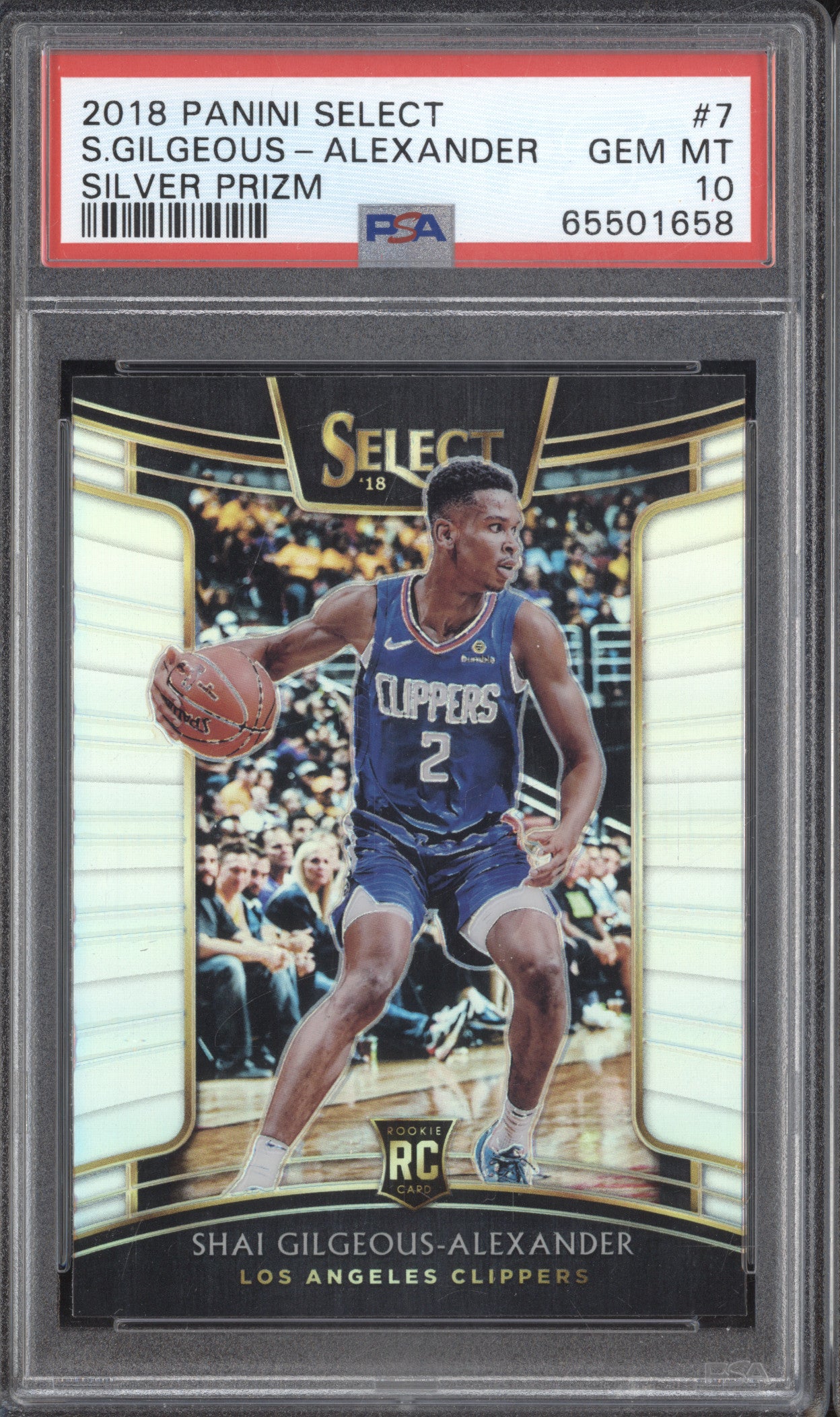 Shai Gilgeous-Alexander 2018-19 Panini Select 7 Silver RC PSA 10