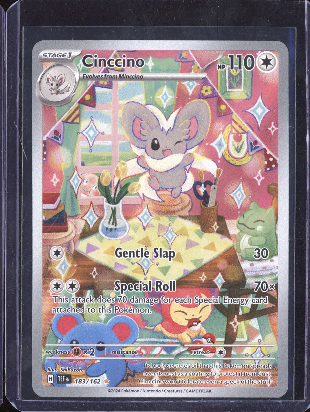 Cinccino 2024 Pokemon Temporal Forces 183/162 Illustration Rare