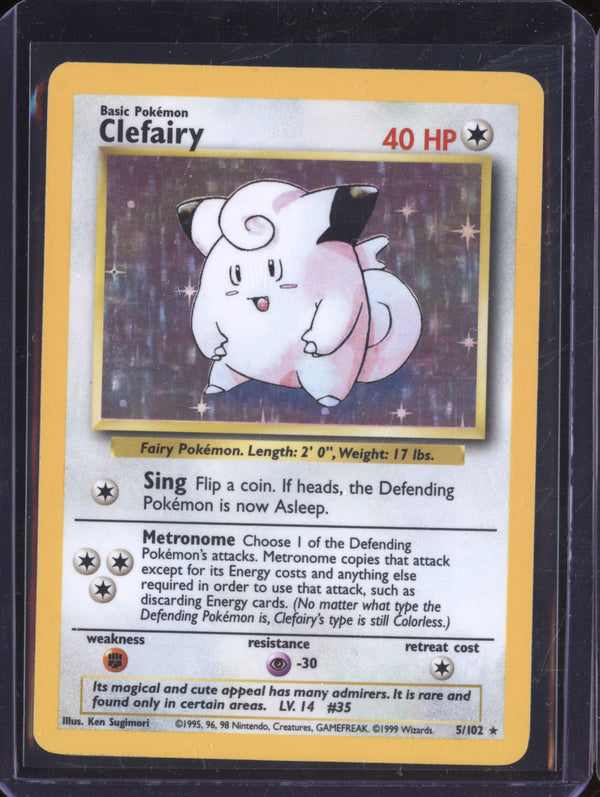 Clefairy 1999 Pokemon Base Set 5/102 Holo