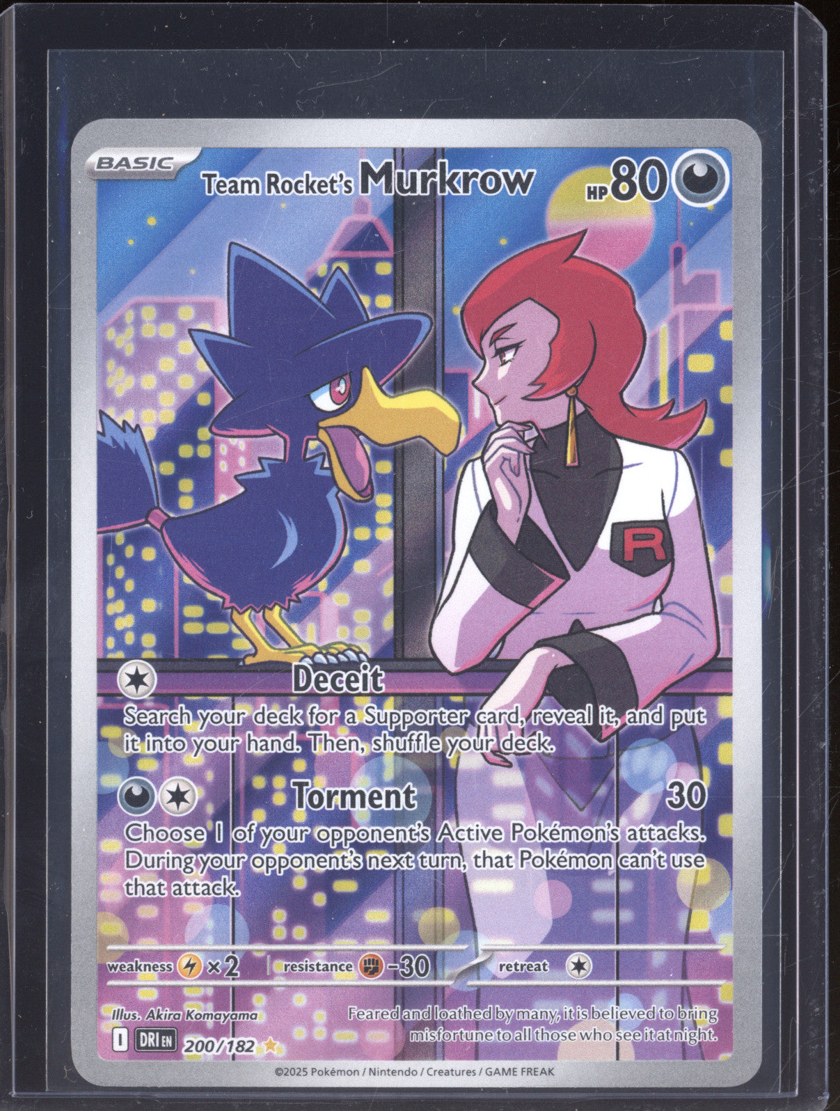 Team Rocket's Murkrow 0 Panini Destined Rivals DRI 200/182 Illustration Rare