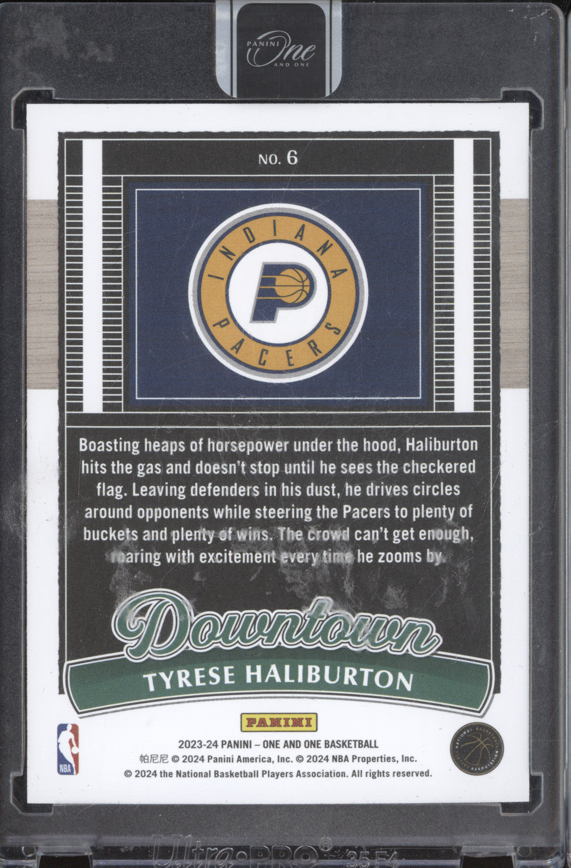 Tyrese Haliburton 2023-24 Panini One and One 6 Downtown