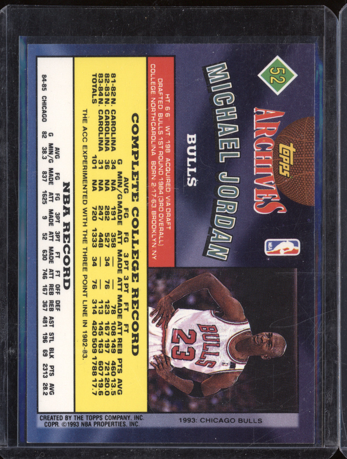 Michael Jordan 1992-93 Topps Archives 52