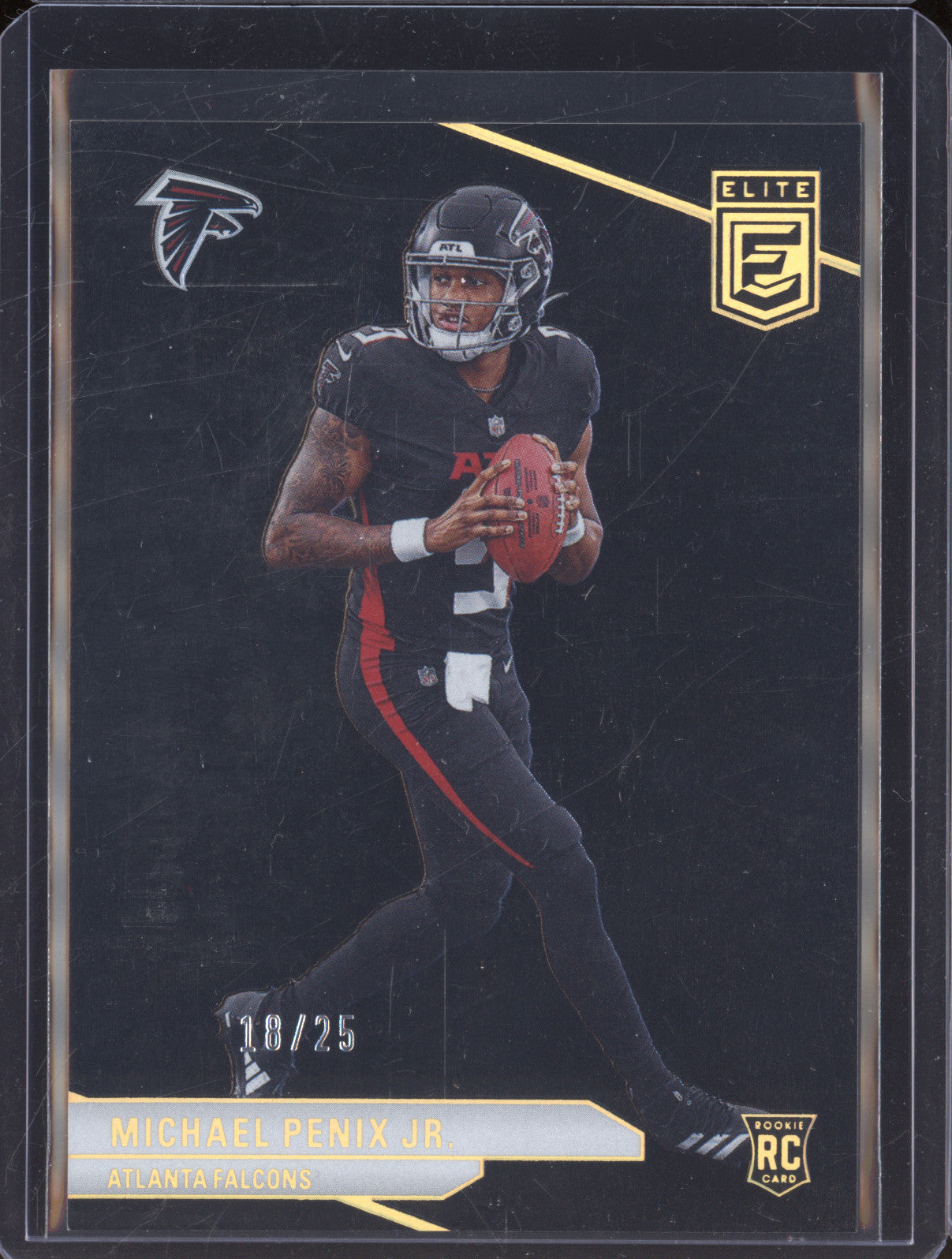 Michael Penix Jr 2024 Panini Donruss Elite 125 Black RC 18/25