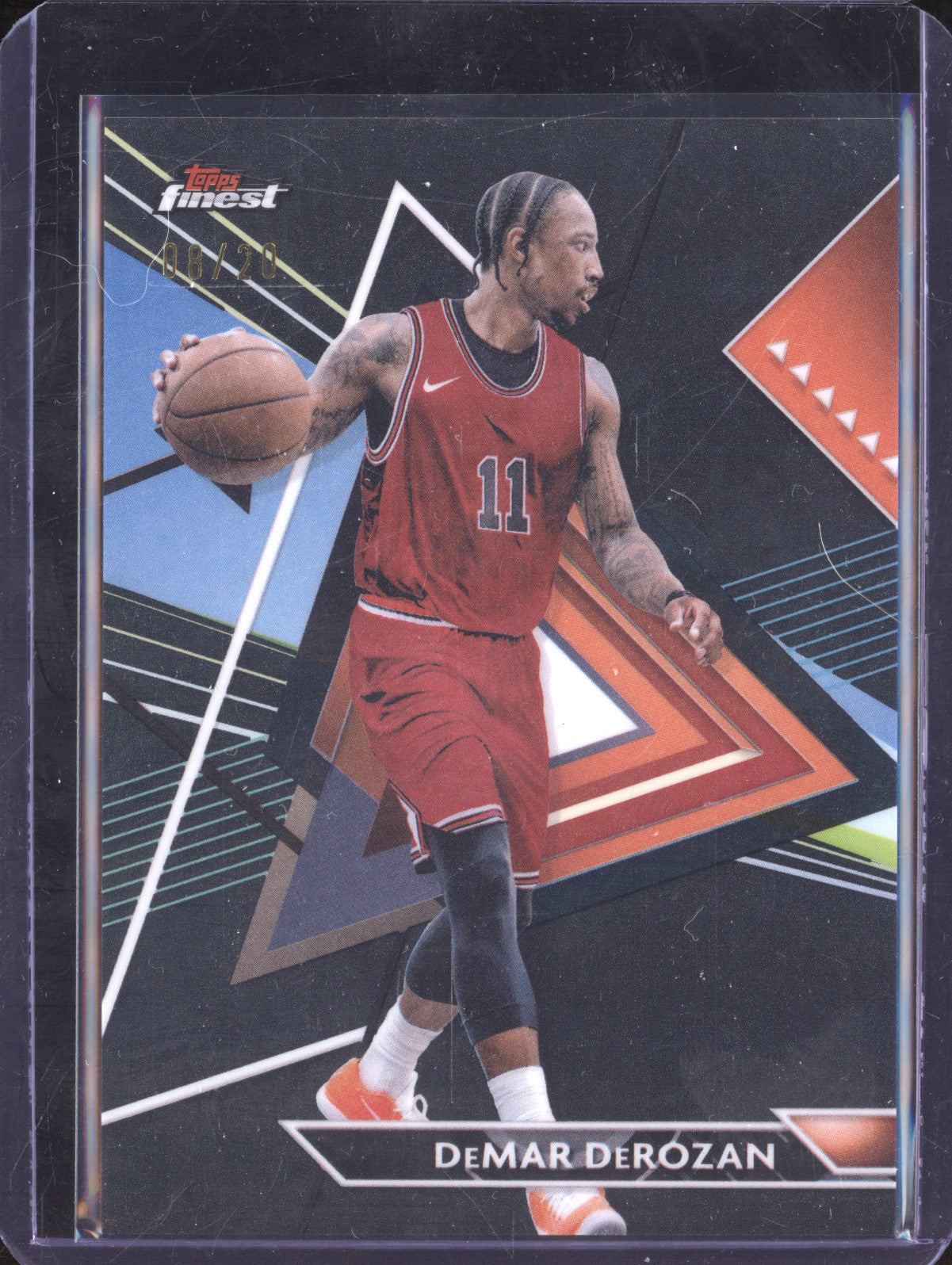 DeMar DeRozan 2023-24 Topps Finest 110 Uncommon Black Refractor 8/20