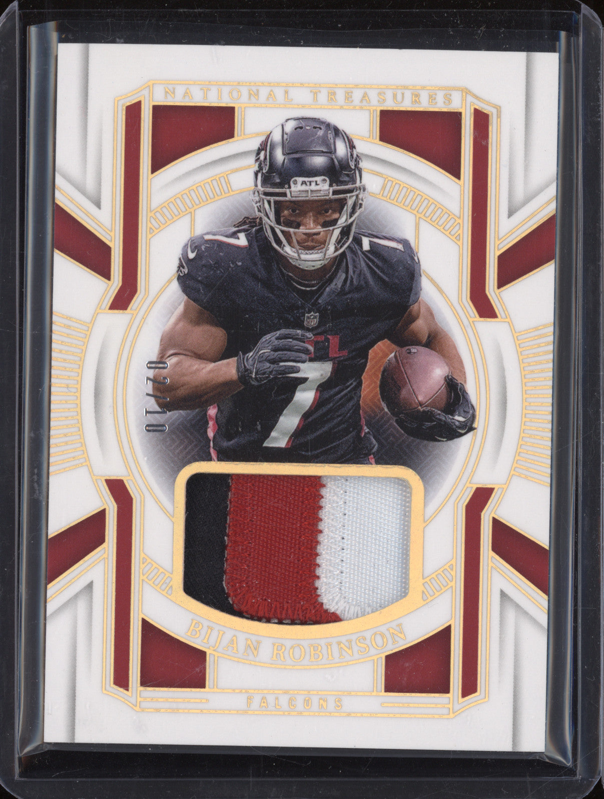 Bijan Robinson 2024 Panini NT FT-BRN Franchise Treasures Patch Gold /10