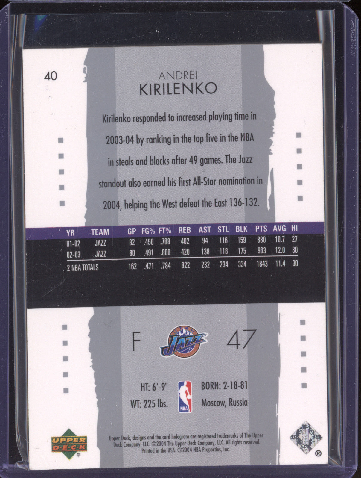 Andrei Kirilenko 2004-05 Upper Deck Exquisite Collection 40 98/225