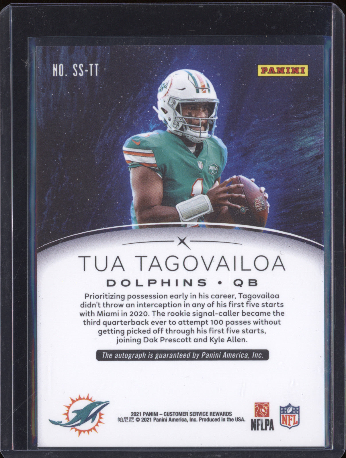Tua Tagovailoa 2021 Panini Rewards SS-TT Shining Star Signatures 6/10