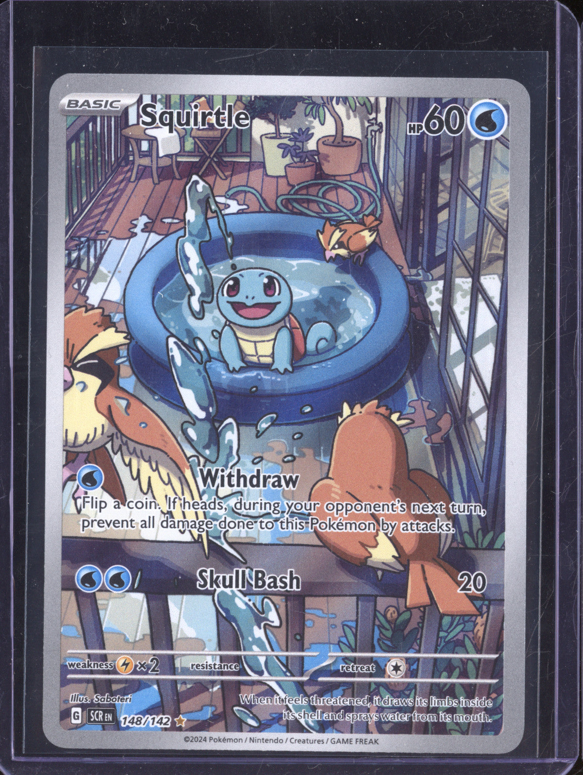 Squirtle 2024 Pokemon Stellar Crown 148/142 Illustration Rare Squirtle 2024 Pokemon Stellar Crown 148/142 Illustration Rare