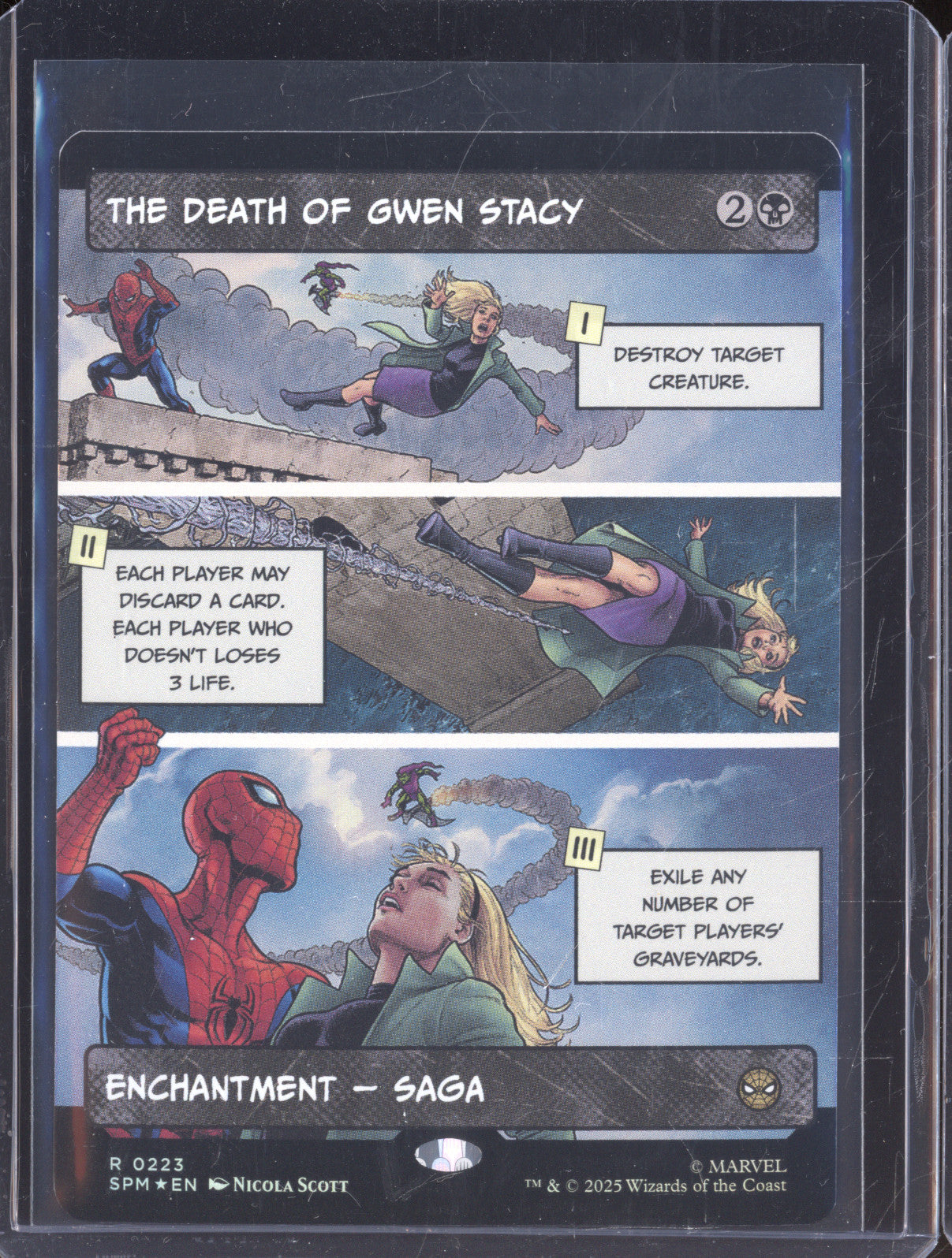 2025 MTG Marvel Spider-Man 0223 The Death of Gwen Stacy Borderless Foil