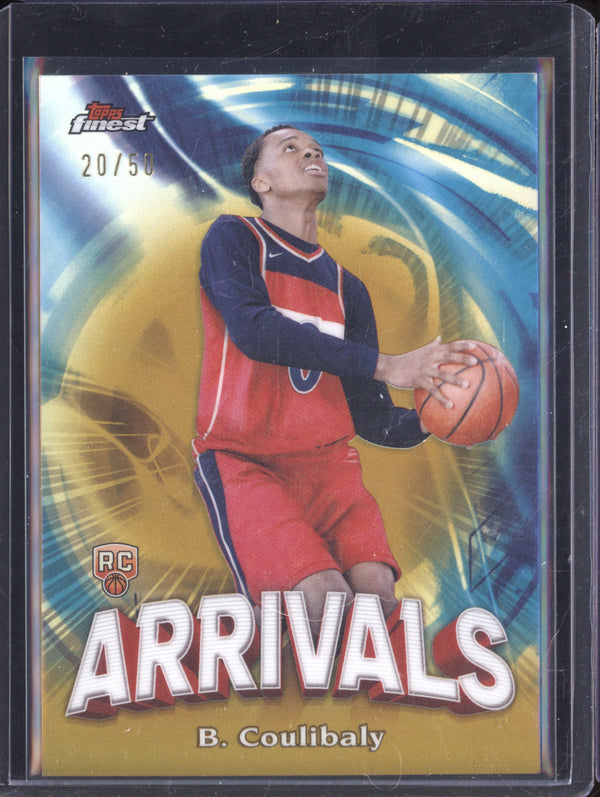 Bilal Coulibaly 2023-24 Topps Finest A-10 Arrivals Gold Refractor RC 20/50