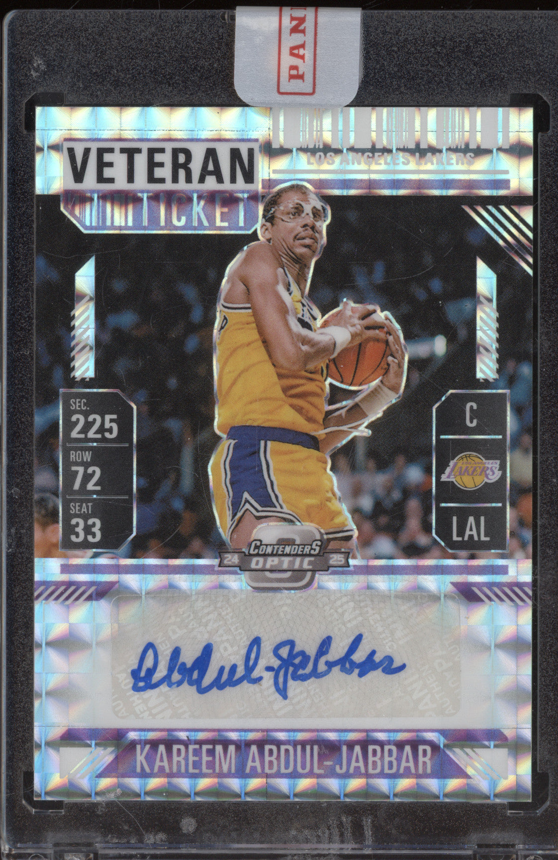 Kareem Abdul-Jabbar 2024-25 Panini Mosaic VT-KAJ Veteran Ticket Mosaic Autograph