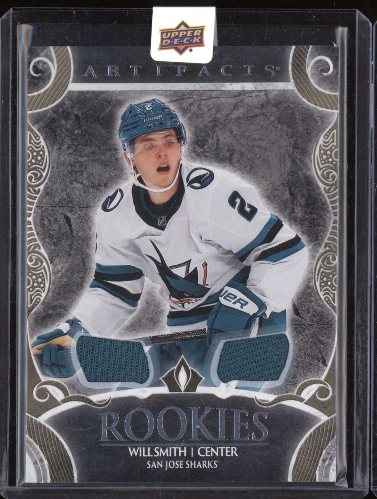 Will Smith 2024-25 Upper Deck Artifacts IV Rookies Gold Material RC 235/399