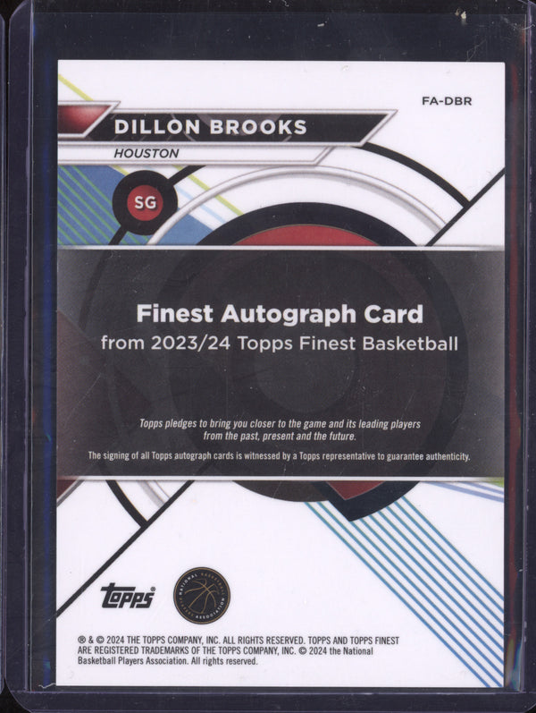 Dillon Brooks 2023-24 Topps Finest FA-DBR Finest Auto