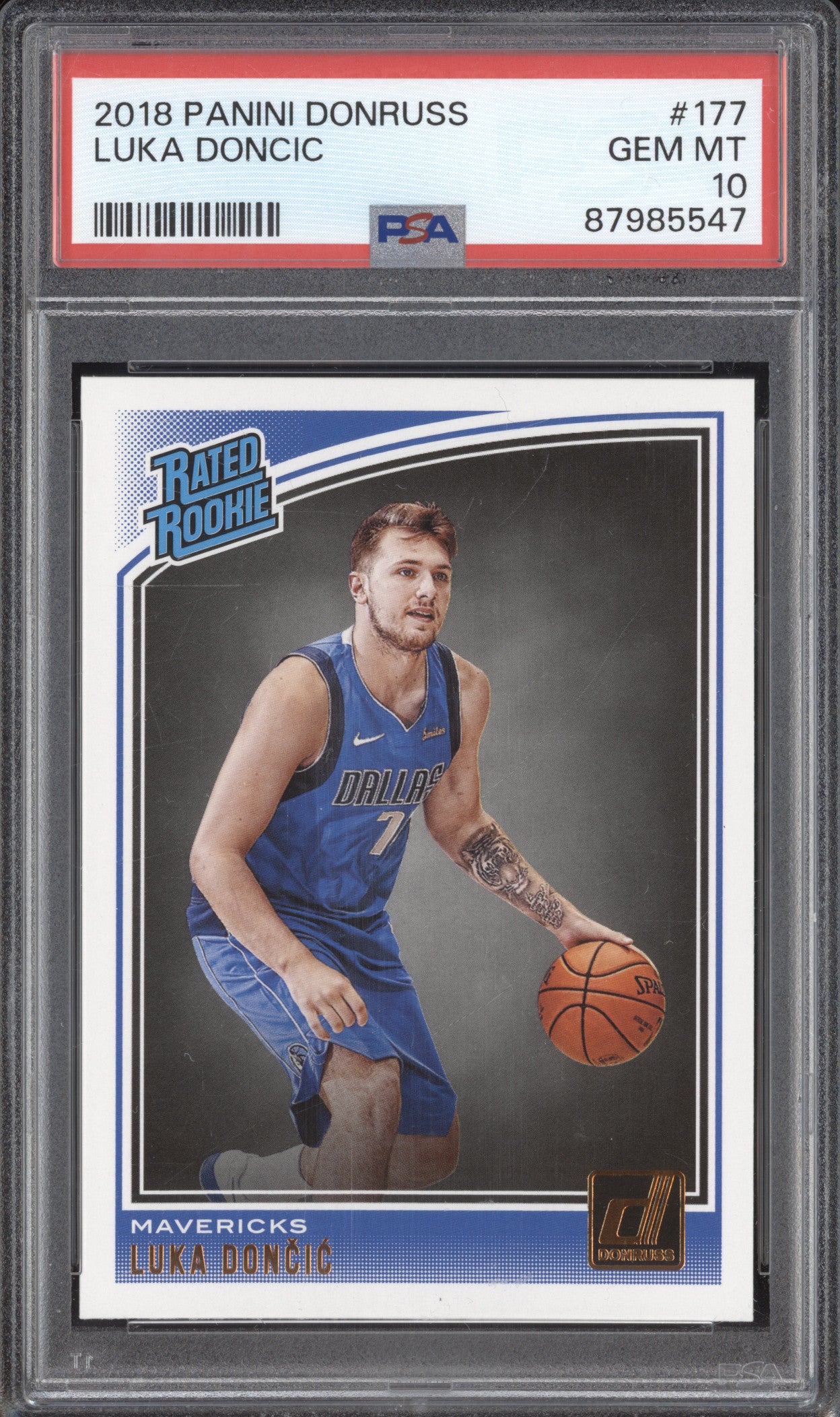 Luka Doncic 2018-19 Panini Donruss 177 RC PSA 10