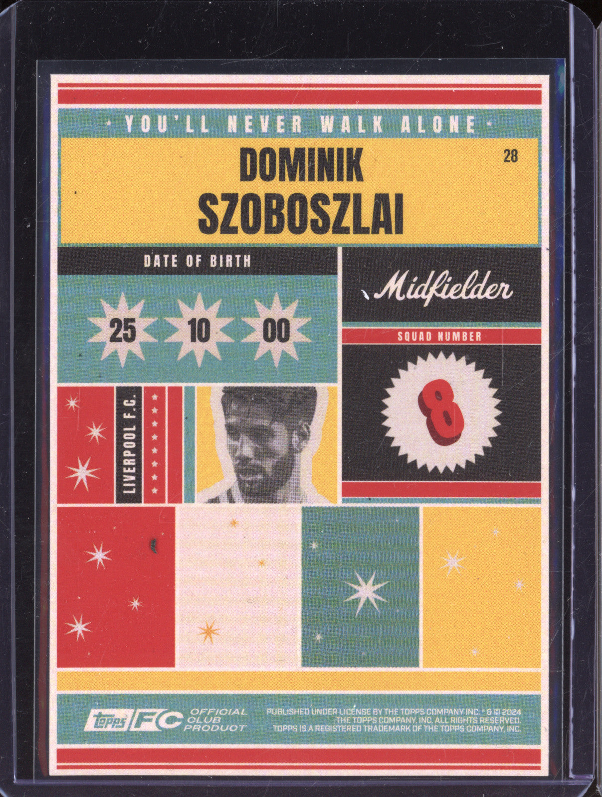 Dominik Szoboszlai 2024-25 Topps Team Set Liverpool 28 Gold 29/50