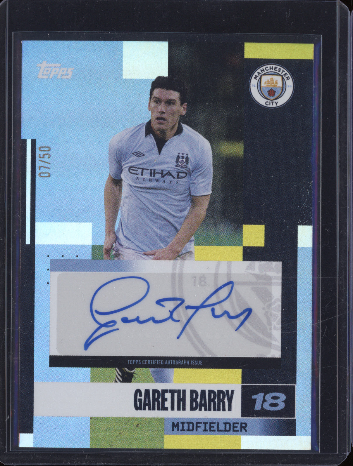 Gareth Barry 2024-25 Topps Team Set Manchester City AU-GB 7/50