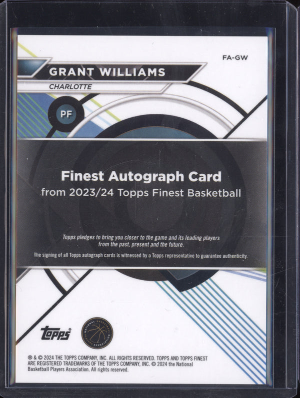 Grant Williams 2023-24 Topps Finest FA-GW Finest Auto