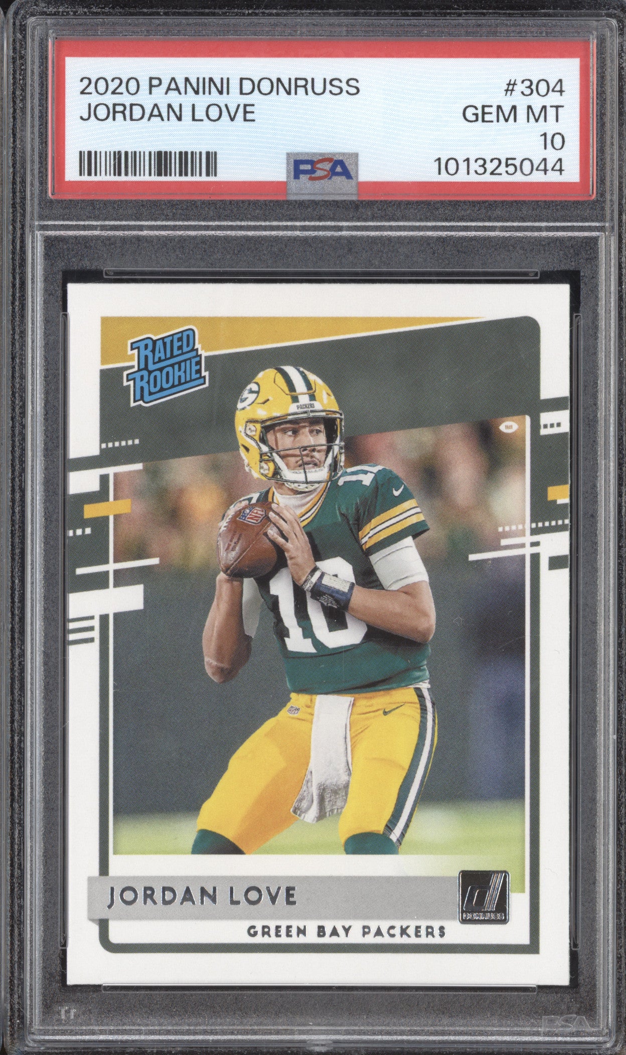 Jordan Love 2020 Panini Donruss 304 Rated Rookie RC PSA 10